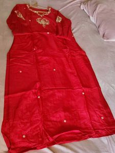 Elegant Red jordosi embroidary Kurta