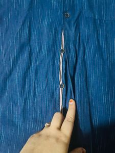 Men's Blue Striped Casual Shirt