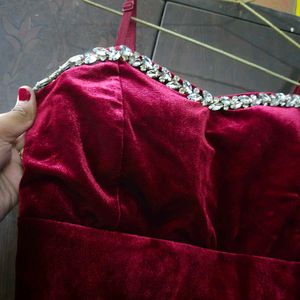 Elegant Velvet Strapless Gown