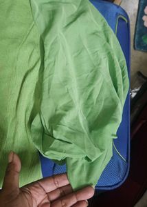 Lime Green Puff Sleeve Top
