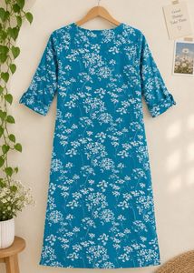 Blue Floral Kurta