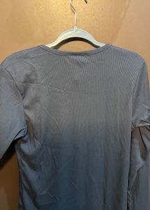 Off duty- Men's Grey Long Sleeve Henley T-Shirt