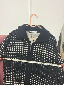 Patterned Zip-Up Cardigan