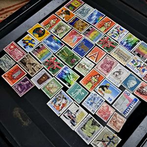 60 Switzerland colorful stamps