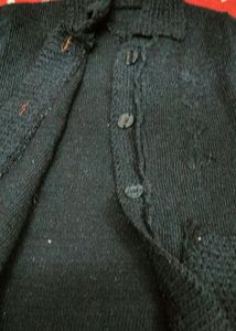 Black Sweater With Belt Design