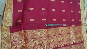 Elegant Maroon &amp; Gold Woven Saree