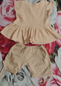 Cute Baby Girl's Dress and Shorts Set