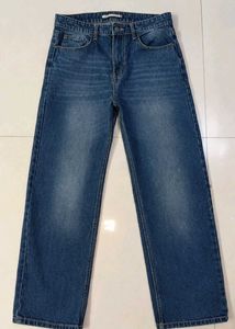Classic Blue Wash Wide Leg Jeans