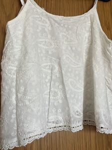 White Embroidered Cami Top