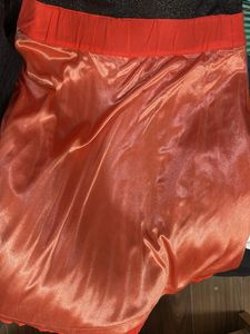 Chic Black Lace &amp; Orange Pleated Dress