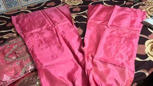Beautiful Pink Palazzo Pants with Lace Trim