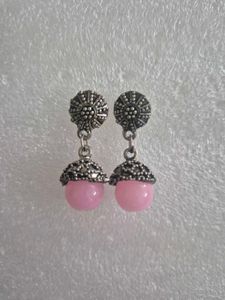 Pretty Pink Gemstone Drop Earrings - Unused