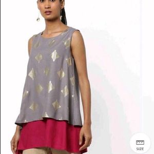 Stylish Grey & Pink Layered top