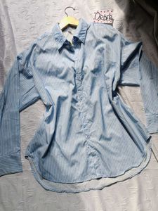 Designer Striped  Button-Down Shirt 💙