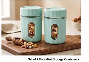 Set of 2 Food &amp; Nut Storage Containers