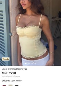 Cute Lace Trim Cami Top