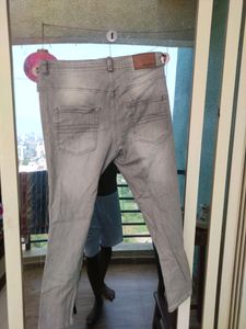 Blue Saint Highly Distressed Jeans In Grey