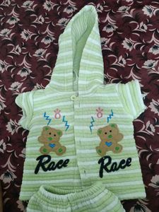 Cute Bear Print Baby Outfit