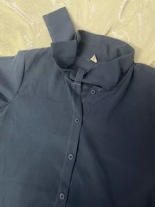 Stylish Blue Bow Neck shirt
