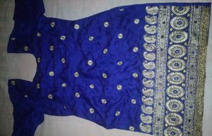 Blue Embroidered Kurti Set with Salwar (Preloved)