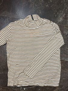Striped Turtleneck Top