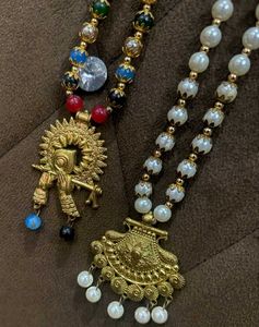 2 Beaded Necklaces with Pendants