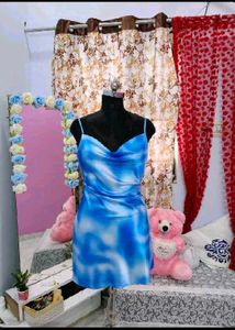 Stunning Blue Tie-Dye Slip Dress