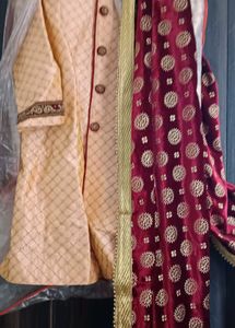 Men's Embroidered Kurta with Dupatta