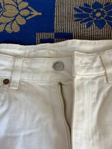 H&amp;M High Waist White Trouser jeans  (women)