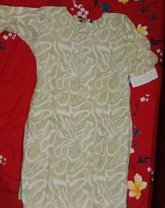 Light Green Kurta with White Print