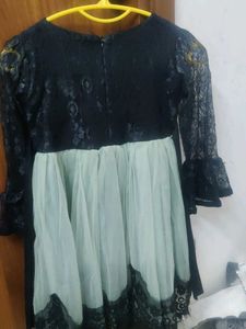 Elegant Black &amp; Mint Green frock