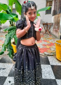 Girls' Black Lehenga Choli Set