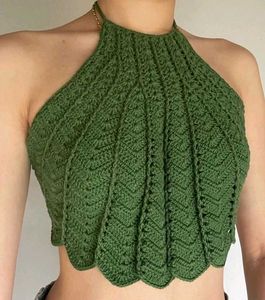 Green Crochet Halter Top