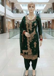 Elegant Green Embroidered Salwar Suit