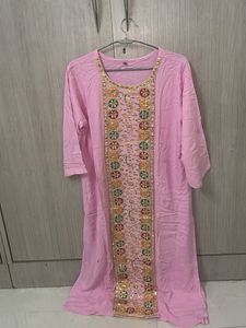 Pink Embellished Kurta