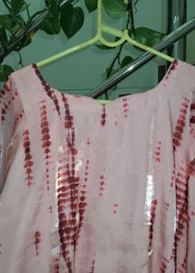 🤌Elegant 🩷Pink Tie-Dye Kurta for Women😚
