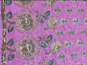 Royal Pink Zari Embroidered Saree With Blouse