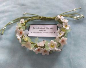 Floral Beaded Cord Bracelet