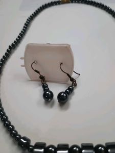 Hematite Mercury Necklace and Earring Set