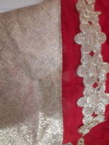 Shaining Red  Gown Whitout Sleev