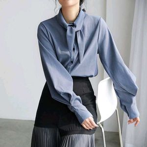 New with tag Korean Puff Blue Collared Button-Up S
