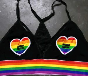 Rainbow Heart Bikini Top