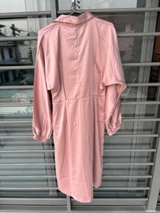 Satin Midi Shirt Dress