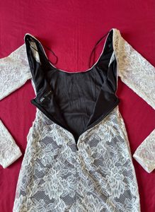 Zara White Net Lace Mini Dress