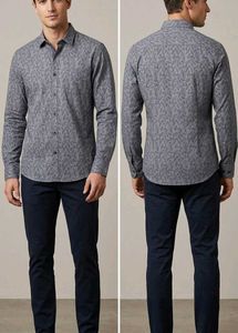 Men's Patterned Long Sleeve Shirt