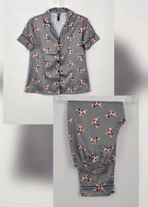 Cute Doggy Print Pajama Set