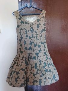 Cute Floral Print Flared Dress