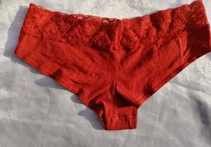 Red Lace Trim Briefs