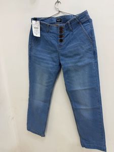 Shein Blue High Waisted Button Fly Jeans