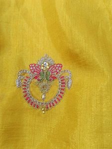 Elegant Yellow Embroidered Saree
